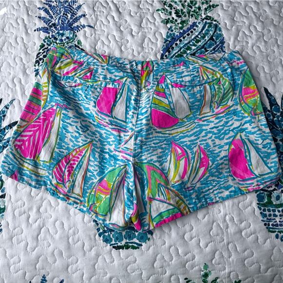 LILLY PULITZER Adie Short You Gotta Regatta Resort Beach Summer Sail Boat Size 8 - Picture 6 of 7